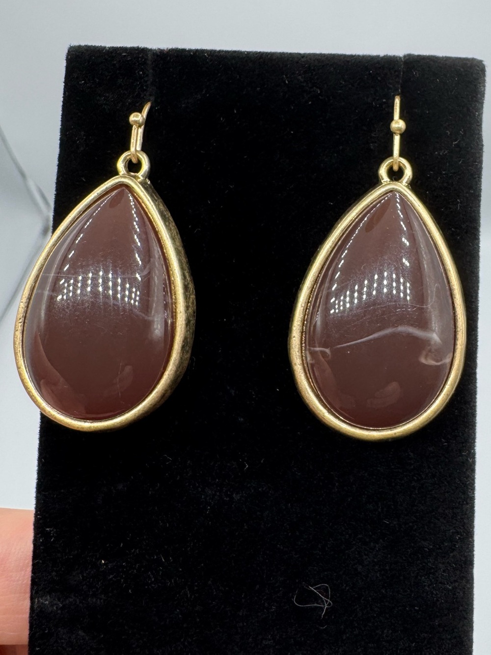 Carnelian Pear Drop Earrings - Picture 2 of 9